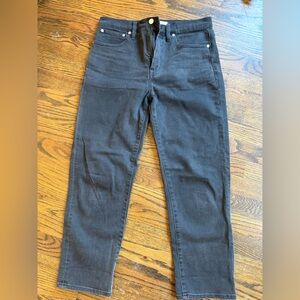 Madewell Classic Straight Jean. Black Denim with Label Detail